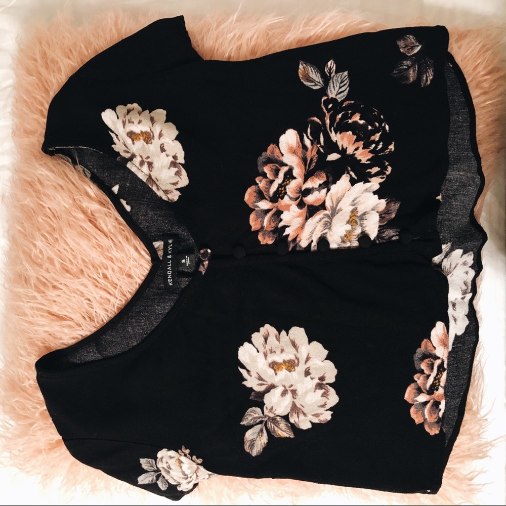 🌑FLOWER CROPPED BLOUSE🌑